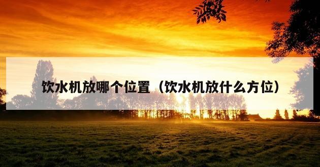 饮水机放哪个位置（饮水机放什么方位）