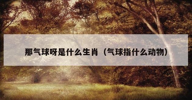 那气球呀是什么生肖（气球指什么动物）