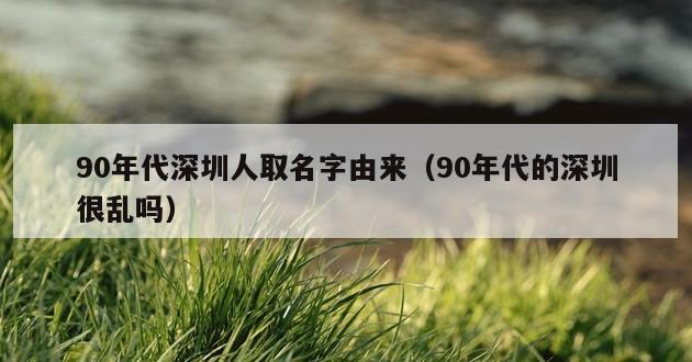 90年代深圳人取名字由来（90年代的深圳很乱吗）