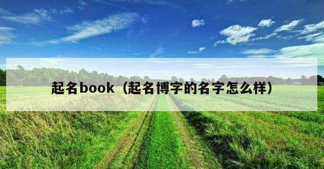 起名book（起名博字的名字怎么样）