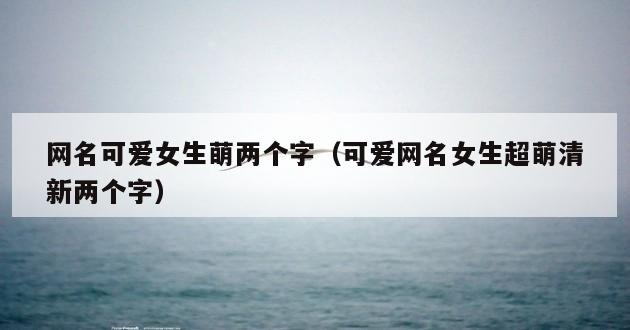 网名可爱女生萌两个字（可爱网名女生超萌清新两个字）