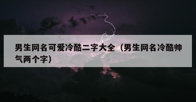 男生网名可爱冷酷二字大全（男生网名冷酷帅气两个字）