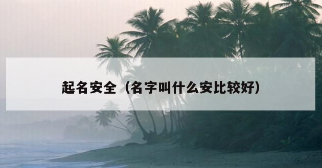 起名安全（名字叫什么安比较好）