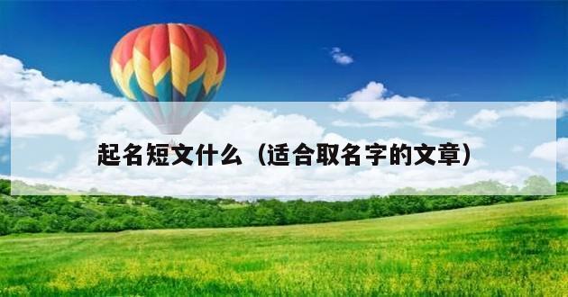 起名短文什么（适合取名字的文章）