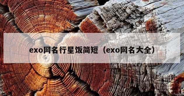 exo网名行星饭简短（exo网名大全）