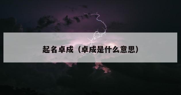 起名卓成（卓成是什么意思）