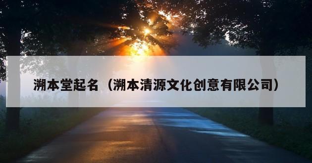 溯本堂起名（溯本清源文化创意有限公司）