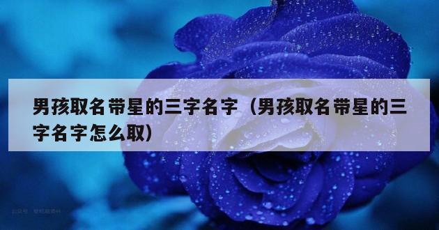 男孩取名带星的三字名字（男孩取名带星的三字名字怎么取）