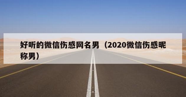 好听的微信伤感网名男（2020微信伤感昵称男）