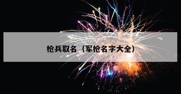 枪兵取名（军枪名字大全）