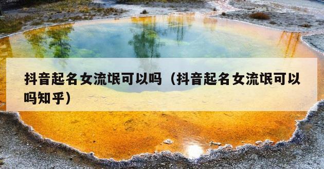 抖音起名女流氓可以吗（抖音起名女流氓可以吗知乎）