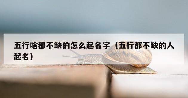 五行啥都不缺的怎么起名字（五行都不缺的人起名）