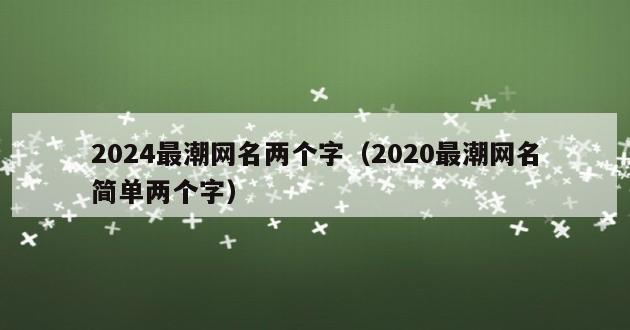 2024最潮网名两个字（2020最潮网名简单两个字）