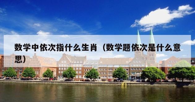 数学中依次指什么生肖（数学题依次是什么意思）