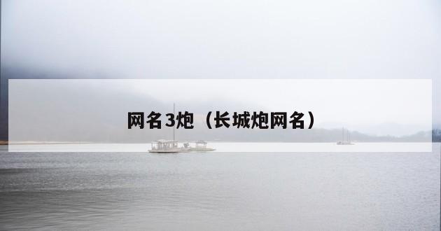 网名3炮（长城炮网名）