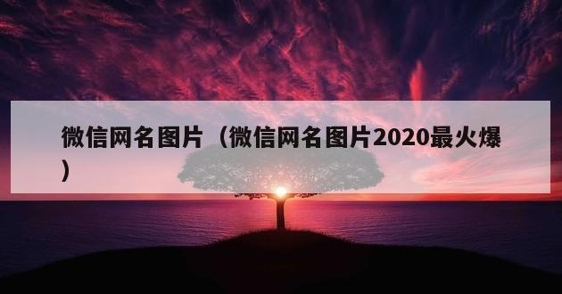 微信网名图片（微信网名图片2020最火爆）