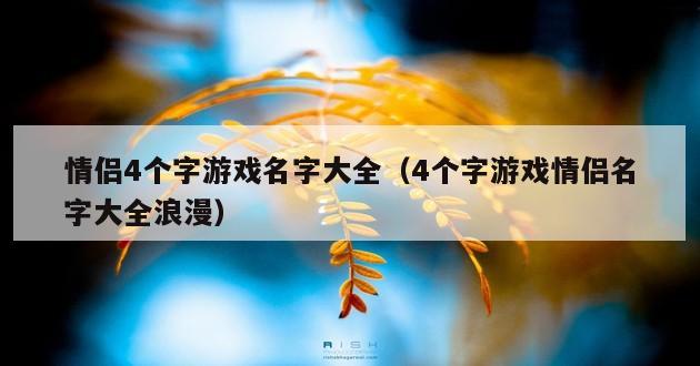 情侣4个字游戏名字大全（4个字游戏情侣名字大全浪漫）