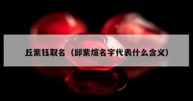 丘紫钰取名（邱紫煊名字代表什么含义）