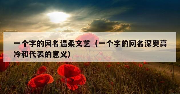 一个字的网名温柔文艺（一个字的网名深奥高冷和代表的意义）