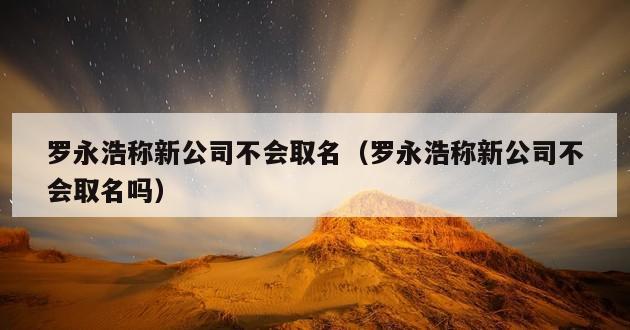 罗永浩称新公司不会取名（罗永浩称新公司不会取名吗）