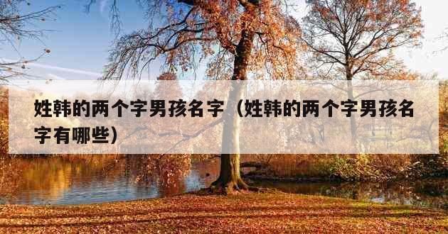 姓韩的两个字男孩名字（姓韩的两个字男孩名字有哪些）