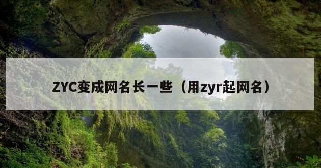 ZYC变成网名长一些（用zyr起网名）