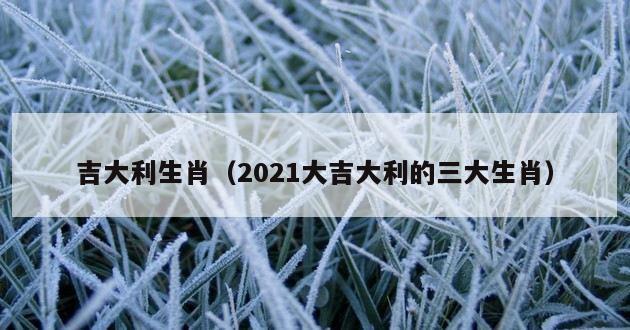 吉大利生肖（2021大吉大利的三大生肖）