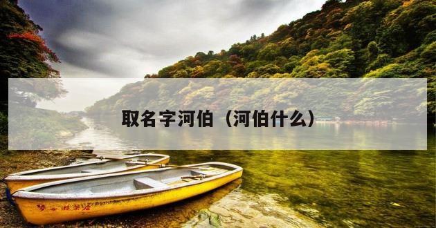 取名字河伯（河伯什么）