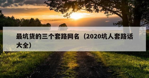 最坑货的三个套路网名（2020坑人套路话大全）