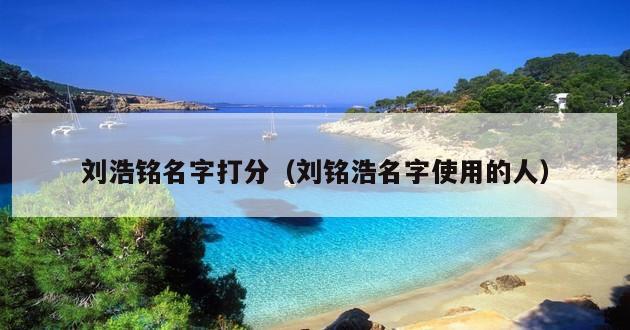 刘浩铭名字打分（刘铭浩名字使用的人）