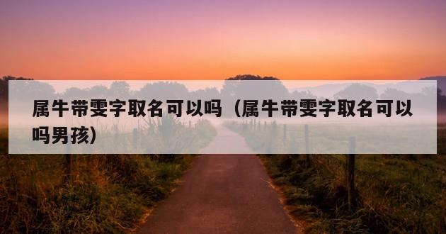 属牛带雯字取名可以吗（属牛带雯字取名可以吗男孩）