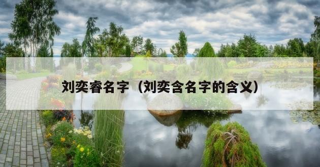 刘奕睿名字（刘奕含名字的含义）