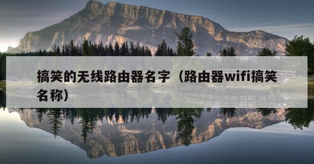 搞笑的无线路由器名字（路由器wifi搞笑名称）