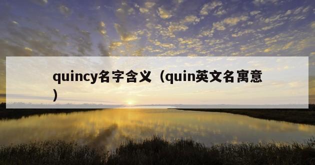 quincy名字含义（quin英文名寓意）