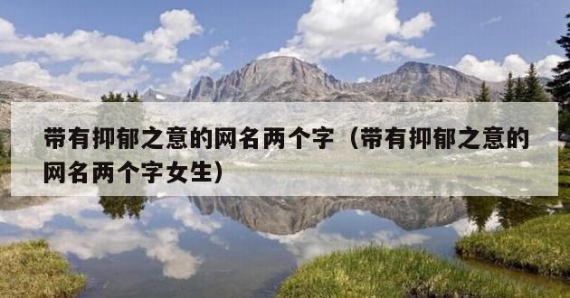 带有抑郁之意的网名两个字（带有抑郁之意的网名两个字女生）