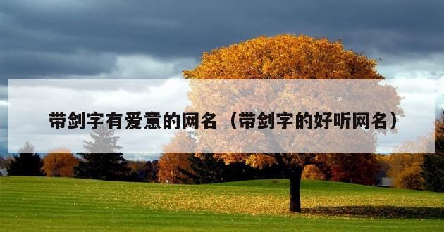 带剑字有爱意的网名（带剑字的好听网名）