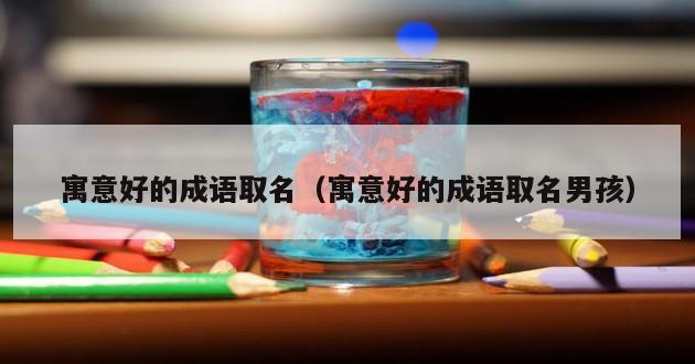 寓意好的成语取名（寓意好的成语取名男孩）