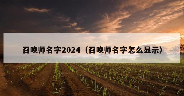 召唤师名字2024（召唤师名字怎么显示）