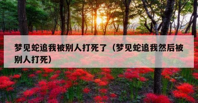 梦见蛇追我被别人打死了（梦见蛇追我然后被别人打死）