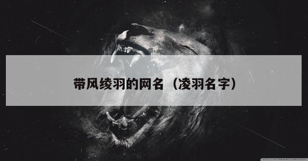 带风绫羽的网名（凌羽名字）