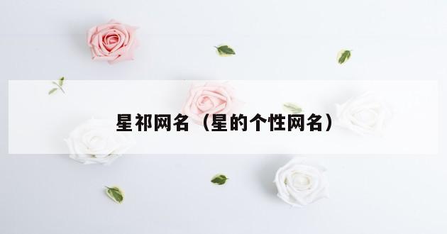 星祁网名（星的个性网名）