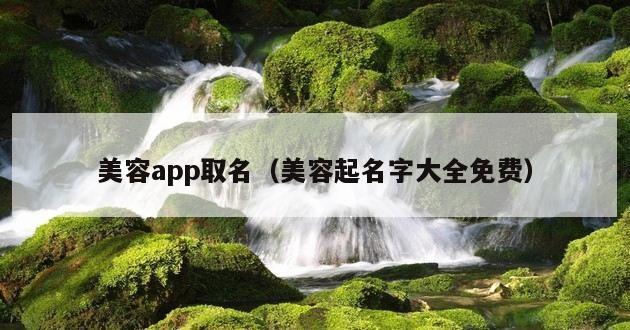 美容app取名（美容起名字大全免费）