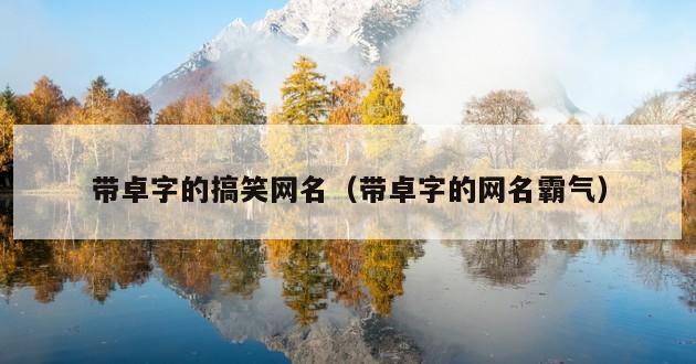 带卓字的搞笑网名（带卓字的网名霸气）