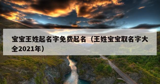 宝宝王姓起名字免费起名（王姓宝宝取名字大全2021年）