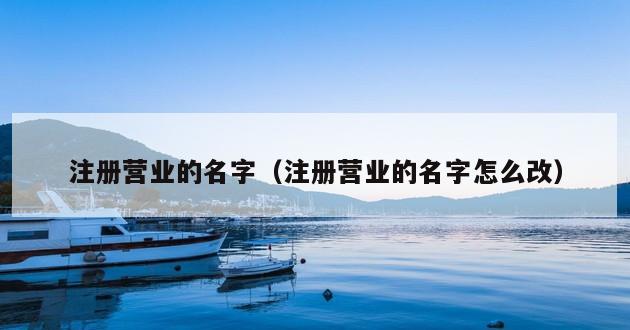 注册营业的名字（注册营业的名字怎么改）