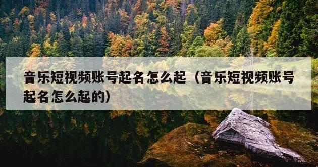 音乐短视频账号起名怎么起（音乐短视频账号起名怎么起的）