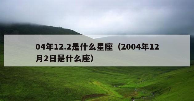 04年12.2是什么星座（2004年12月2日是什么座）