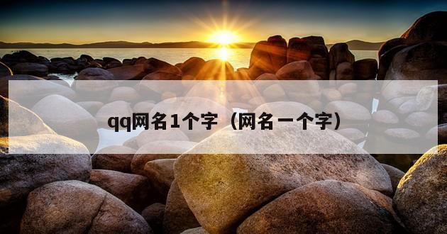 qq网名1个字（网名一个字）