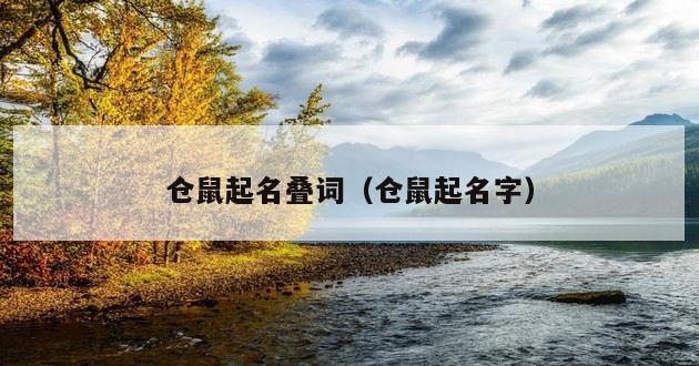 仓鼠起名叠词（仓鼠起名字）