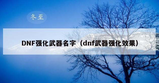 DNF强化武器名字（dnf武器强化效果）